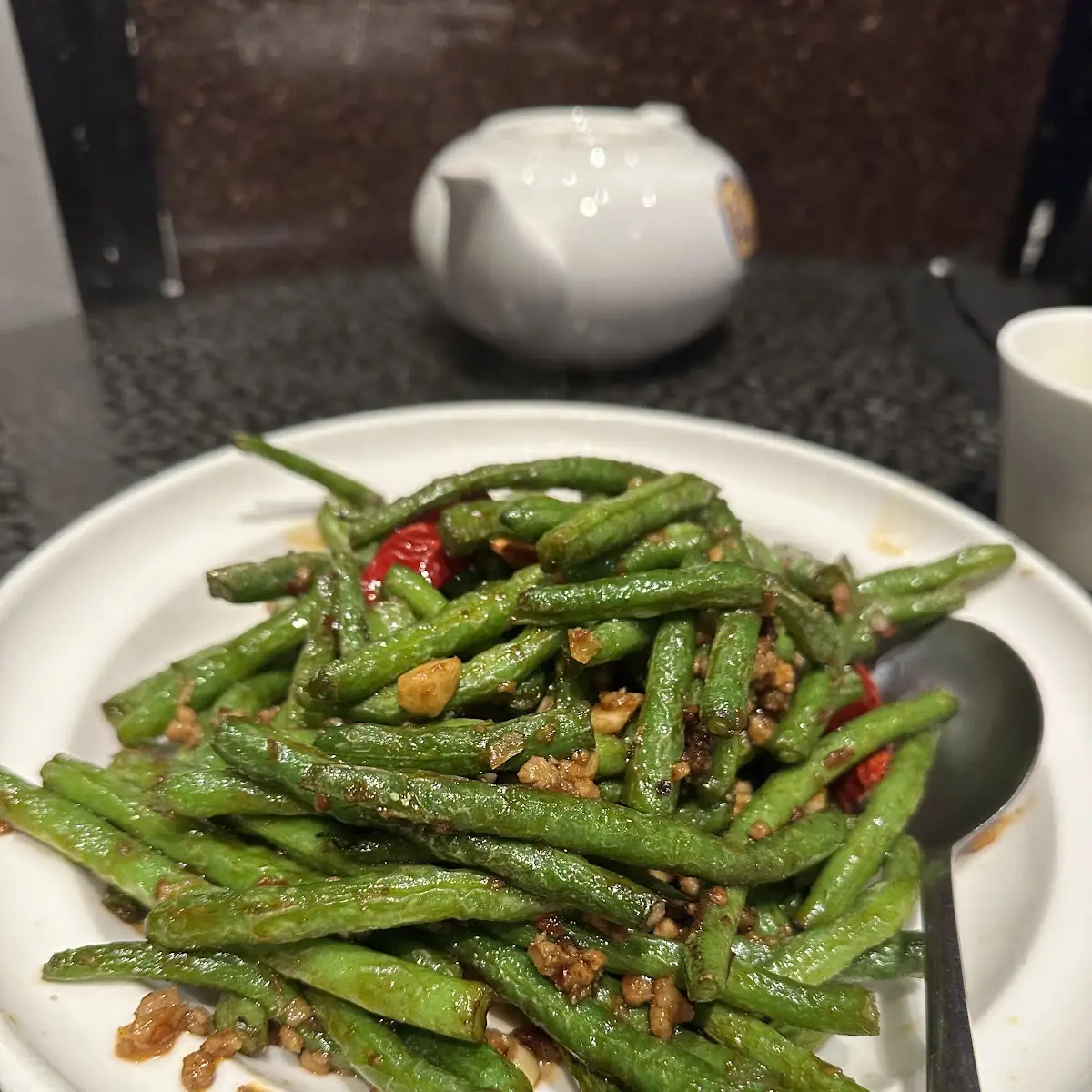 sautéed string bean with garlic 蒜子炒四季豆